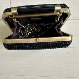 Diane Von Furstenberg Black and Gold Mini Bag